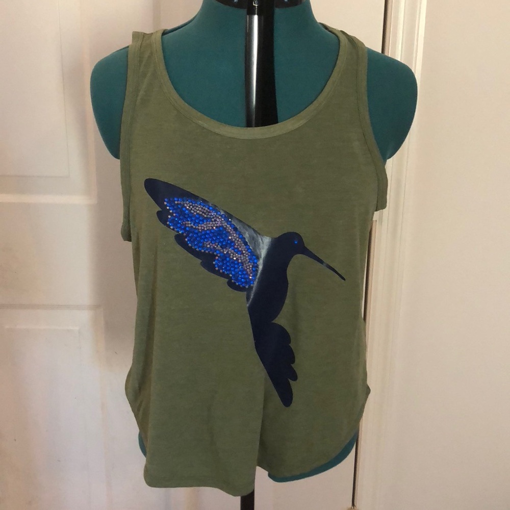 Custom hand embellished graphic tank